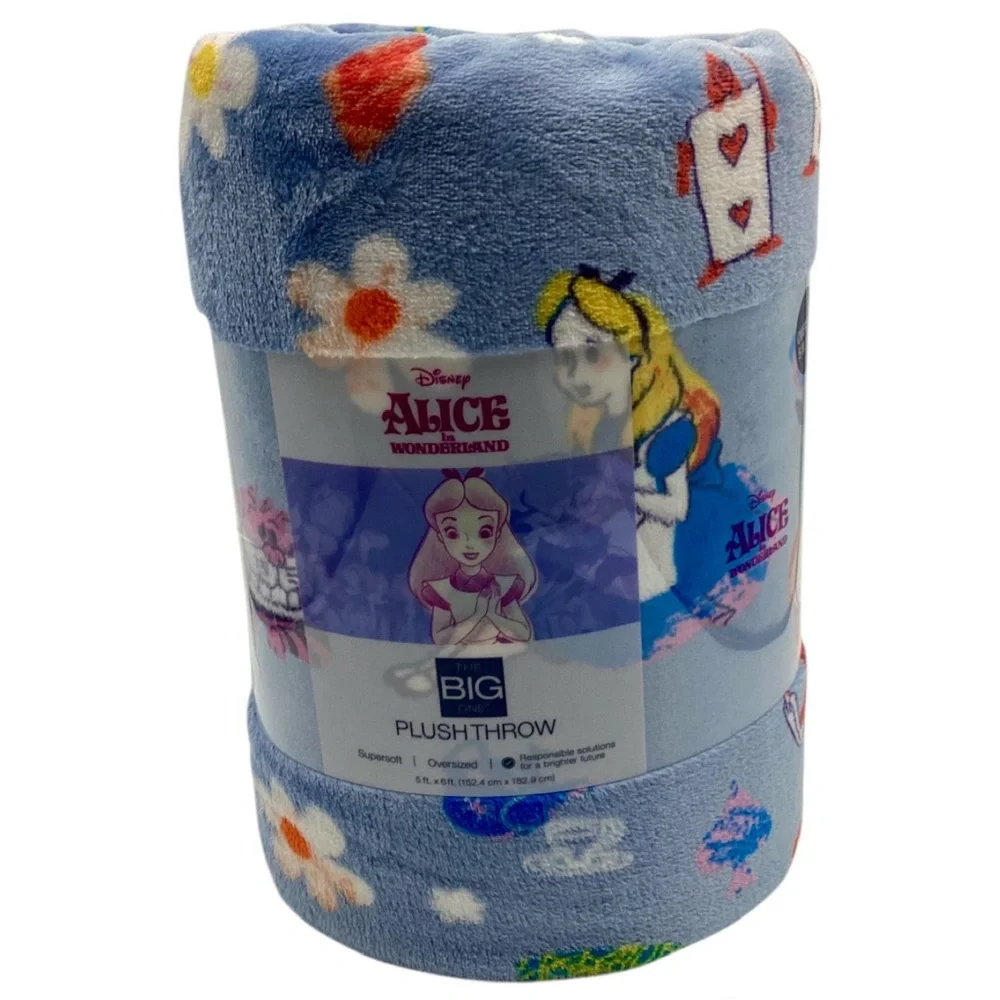 Disney’s “Alice in Wonderland” Oversized Supersoft Printed Plush Throw Blanket